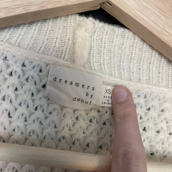 Dreamers By Debut XS Cream Knit Cardigan Sweater women casual comfortable style - Picture 3 of 7